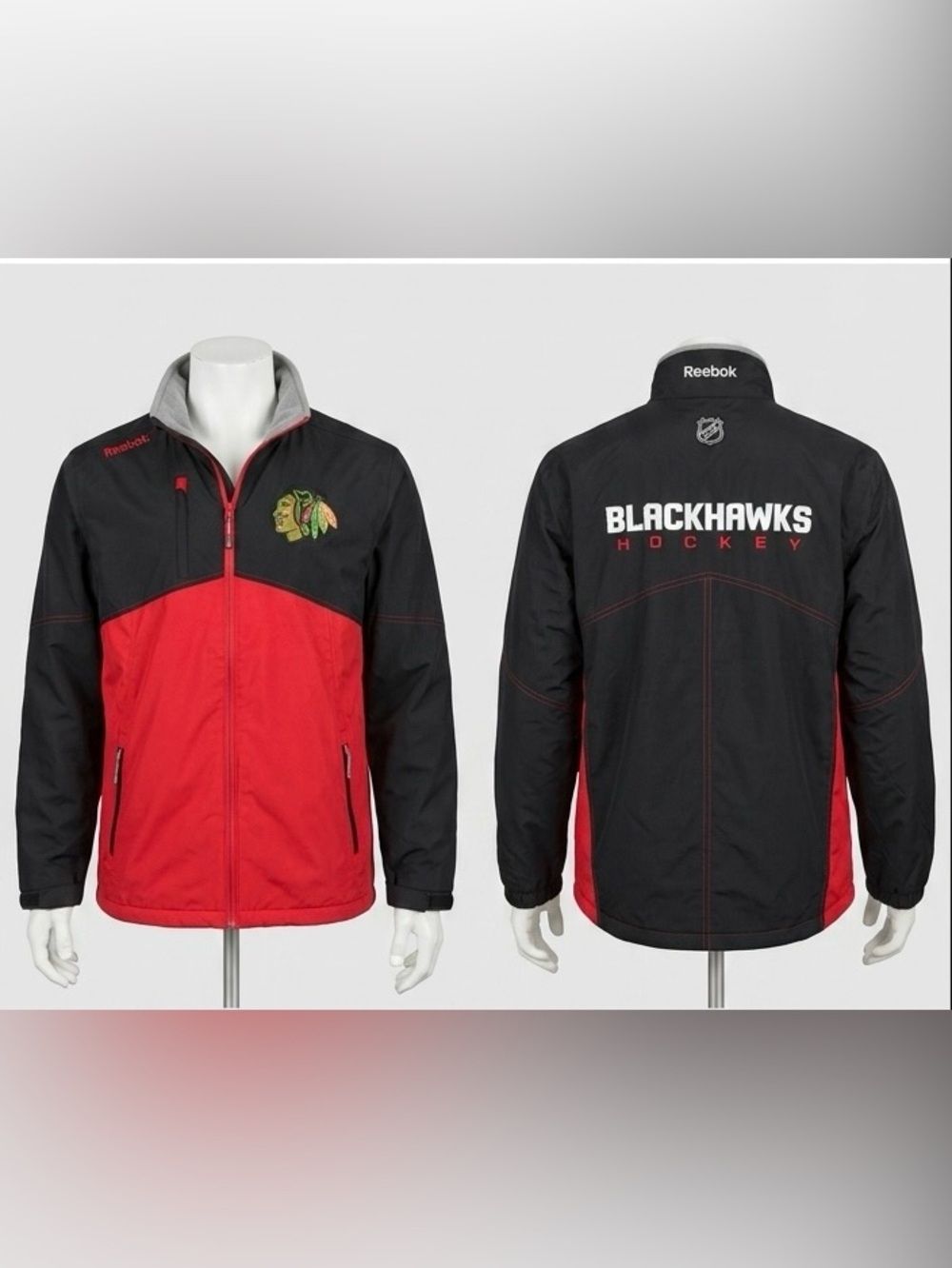 Reebok Chicago Blackhawks NHL Center Ice Kinetic Rink Jacket Full Zip Medium